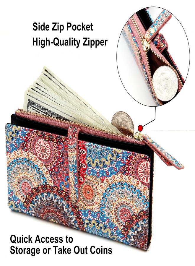 YOUBDM Slim Wallets for Women Credit Card Holder RFID Bifold Clutch Wallets Checkbook with Zipper Pocket - Image 4